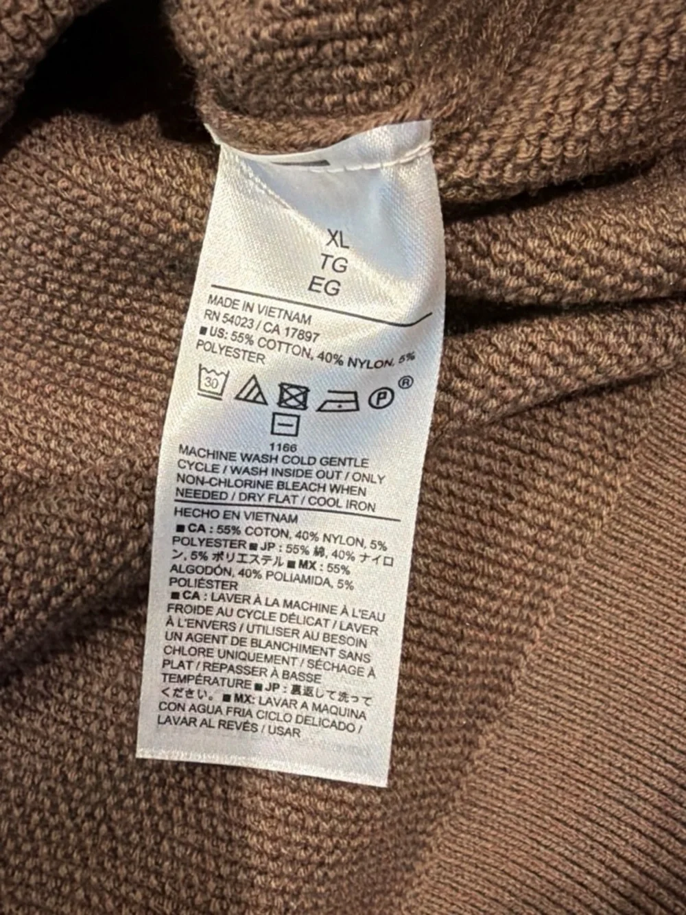 NWT Banana Republic Men's Crewneck Hoodie Sweater in Brown